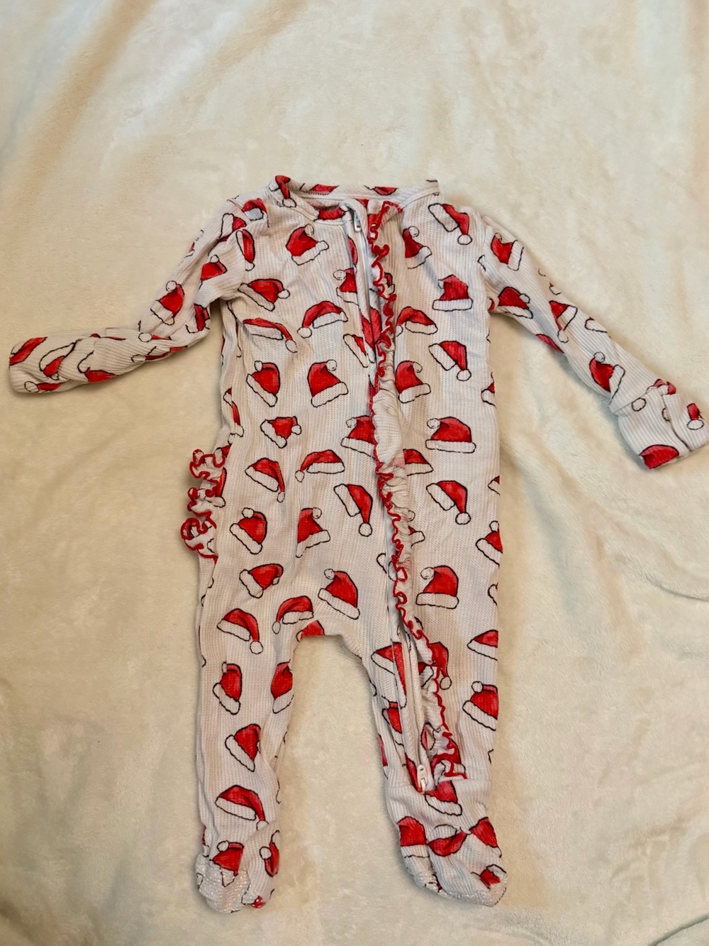 Caden Lane 6-9 month Christmas zipper footie